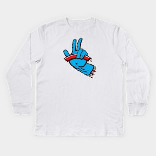 Cruz-In Wave (Blue and Red - Light) Kids Long Sleeve T-Shirt